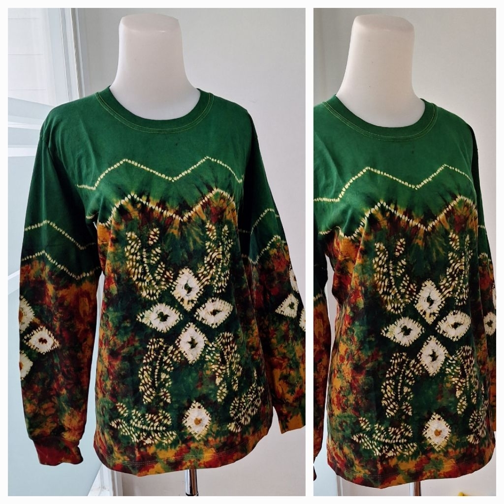 Baju Sasirangan Atasan Kaos Bahan Katun | Kaos Sasirangan Atasan Cewek Lengan Panjang Kaos Unik