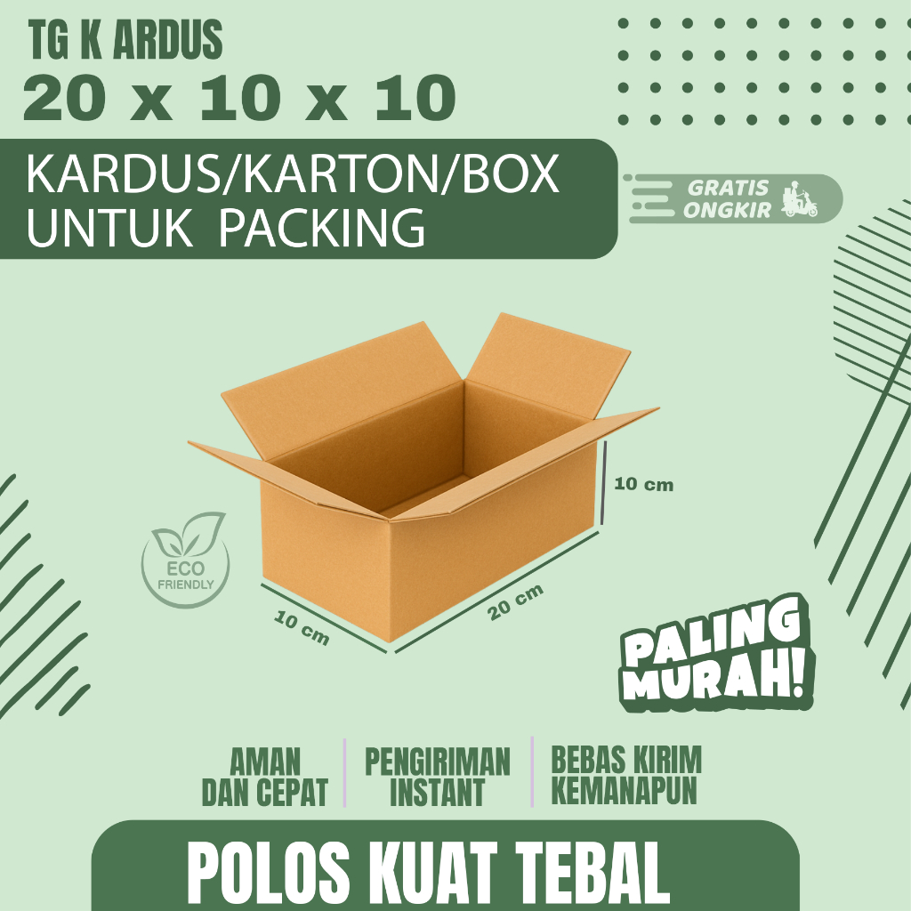 

Kardus packing 20x10x10 karton box polos tebal kuat murah hemat corguratted