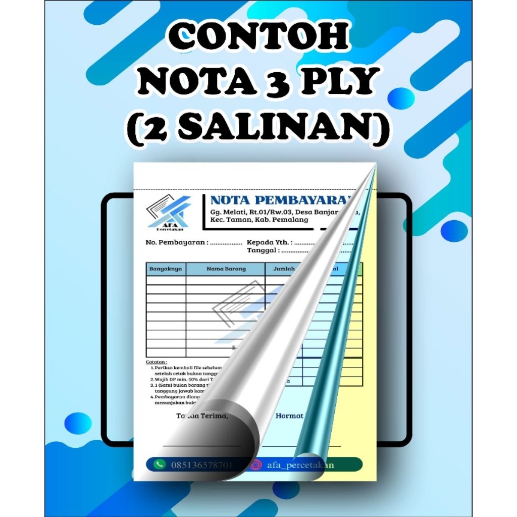 

CETAK NOTA CUSTOM 1/8 GRATIS DESAIN & LOGO