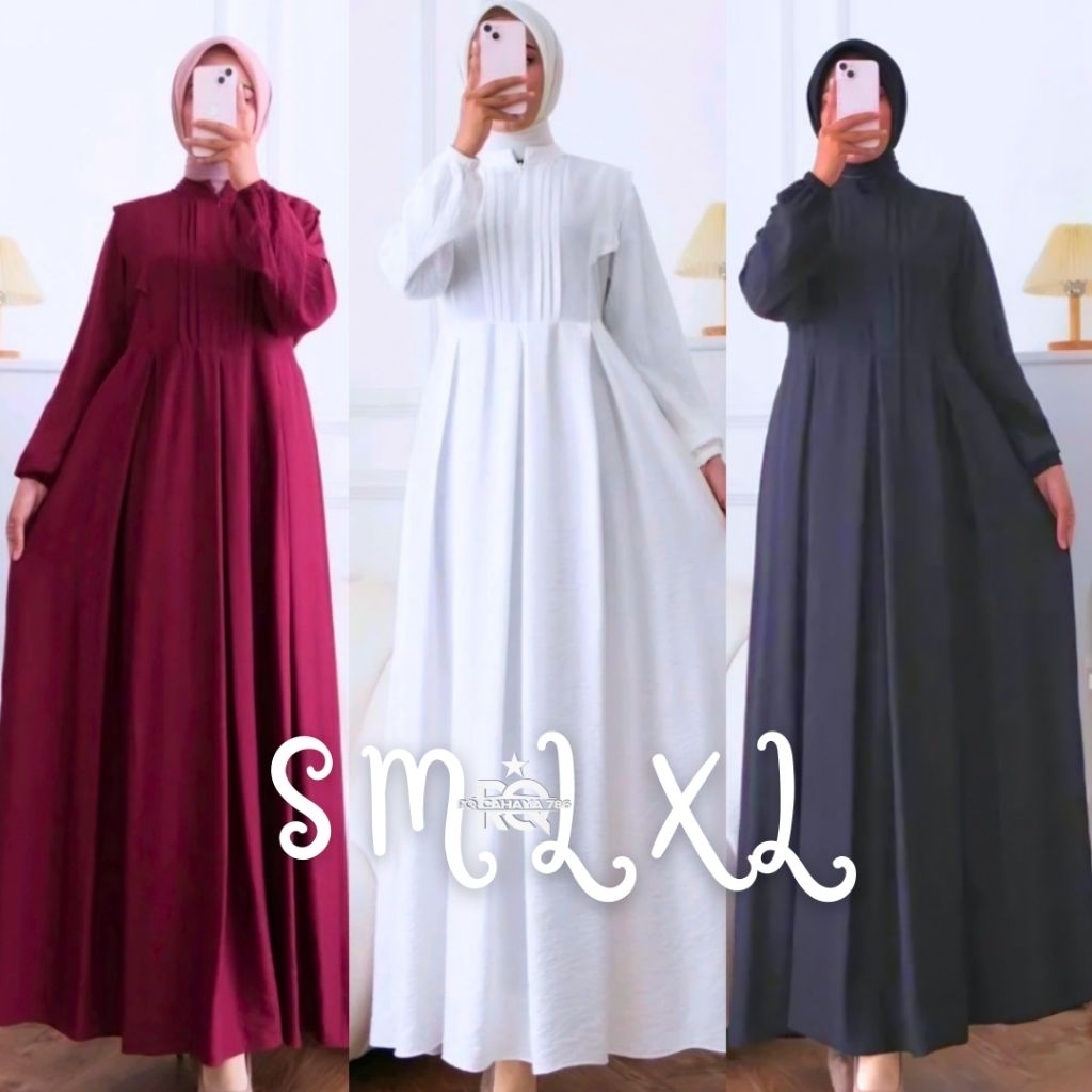 Gamis Remaja Perempuan TANISA Pakaian Muslim Masakini Simpel Mewah Baju Kondangan Seragam Lebaran