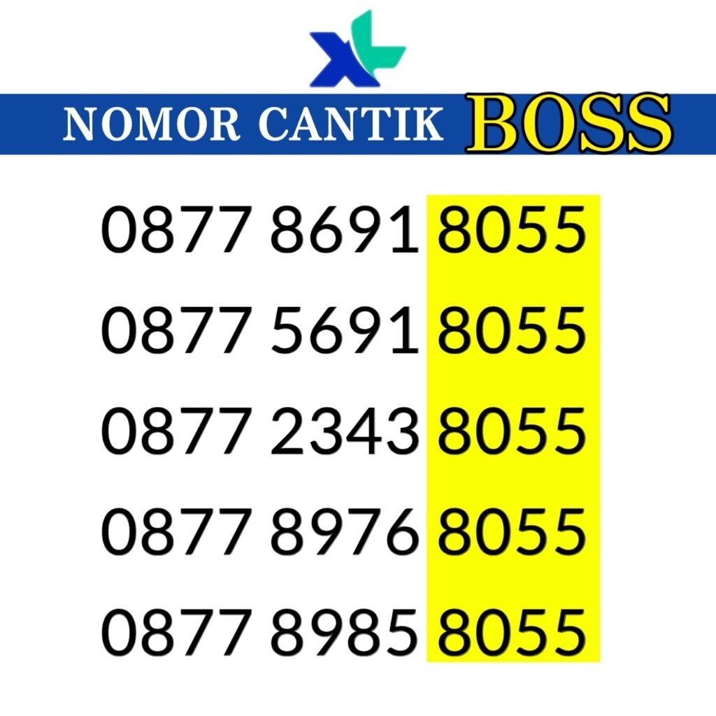 Kartu Perdana Nomor Cantik XL BOSS 805 8055 80555 8005