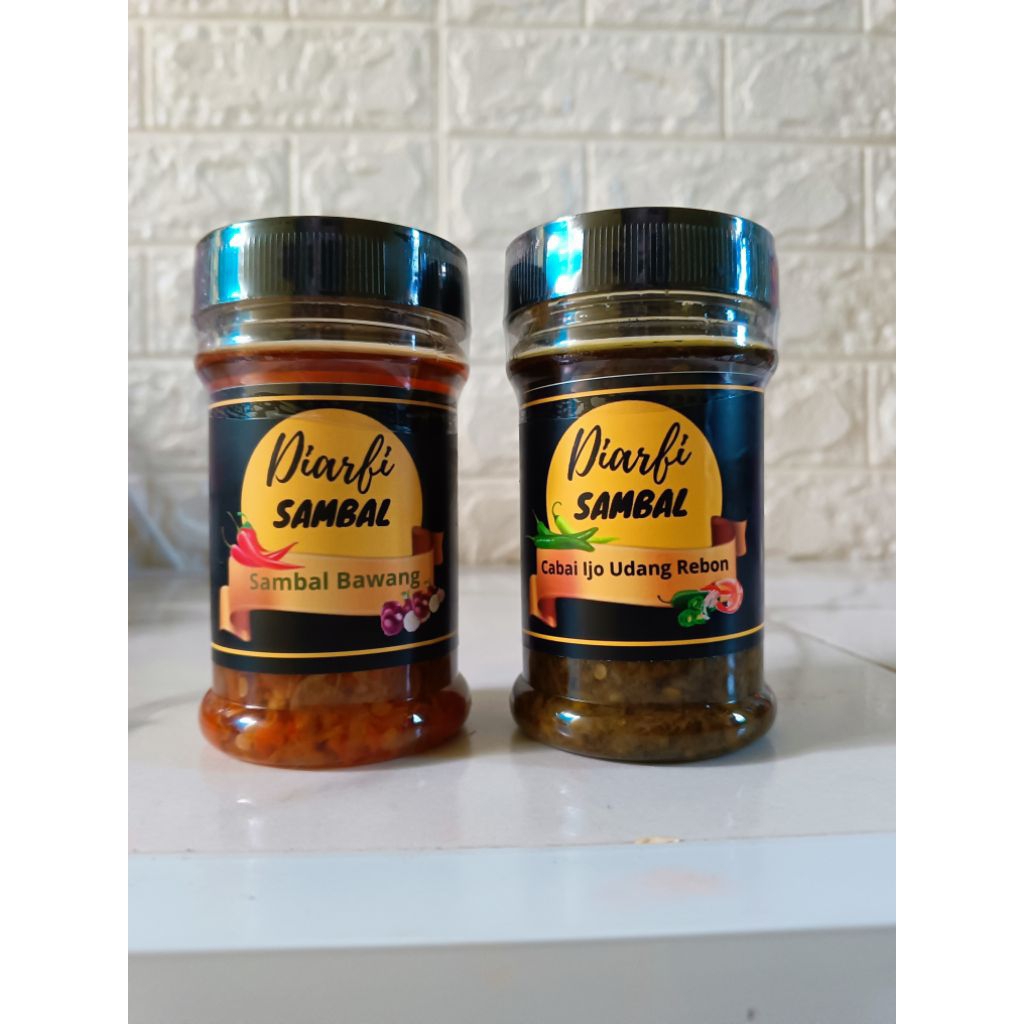 

Paket 2 Botol Sambal Gurih, Sambal Bawang dan Sambal Cabe Ijo Udang Rebon. Sambal Praktis pedas pas mantab
