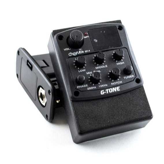 Preamp Cherub GT-4 Equalizer 3 Band Pickup Gitar Akustik Tuner