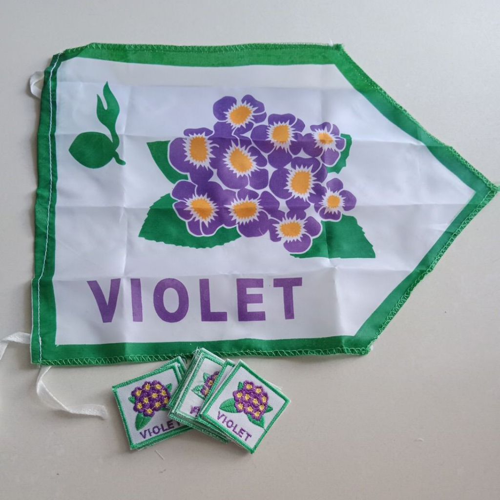 Bet Regu VIOLET  -  Bet Tanda Regu Bunga Violet Bordir - Badge Regu Pramuka