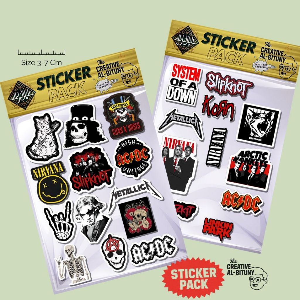 

Sticker Pack Punk Rock | Stiker Tengkorak Grunge | Punk's Not Dead Vol 2