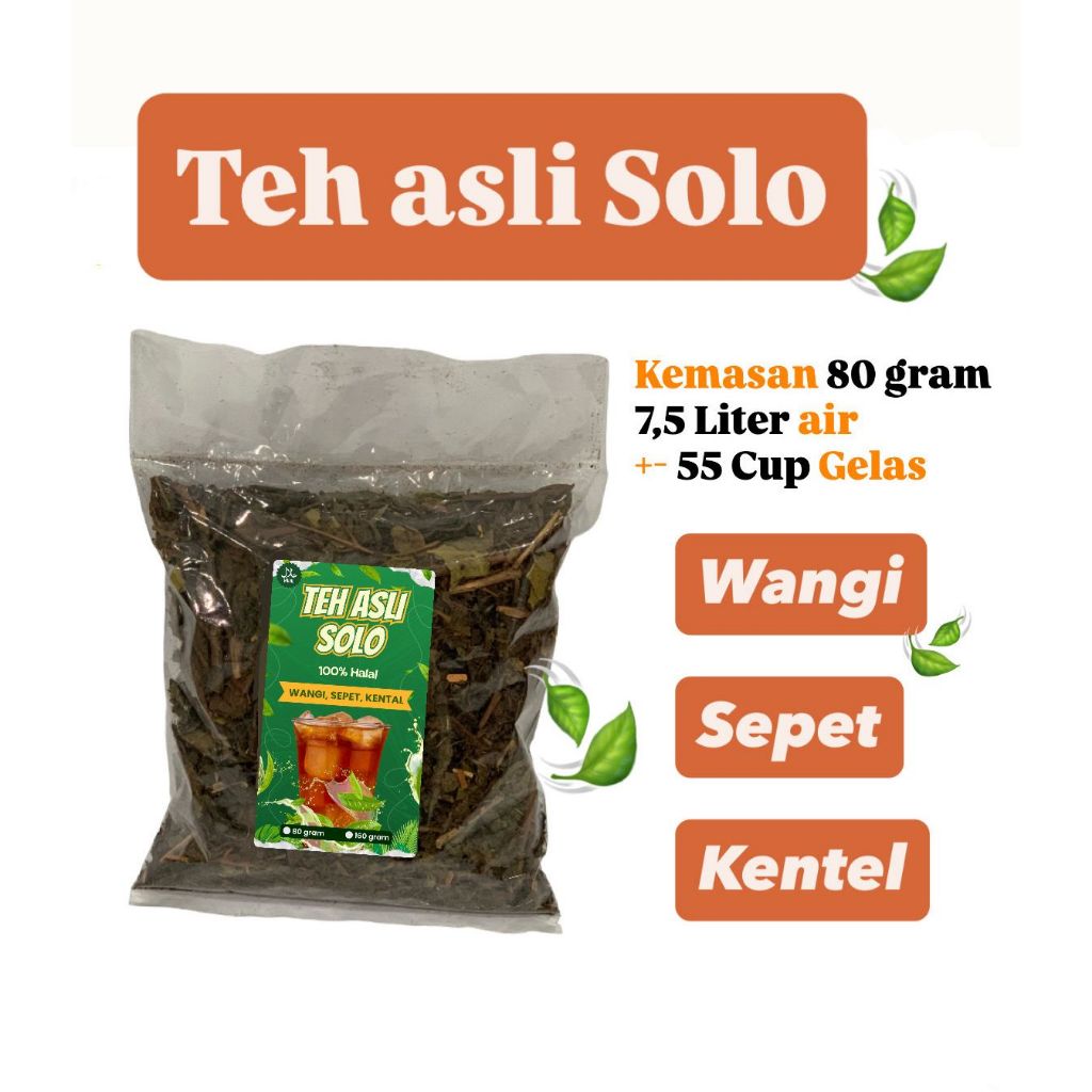 

Teh Tubruk Solo WASGITEL 80 Gram, Khas Wedangan Solo, Cap Raden Adipati, Racikan Daun Teh Solo