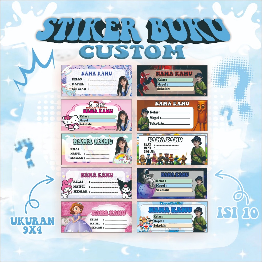 

STIKER BUKU MATA PELAJARAN SEKOLAH CUSTOM FOTO & NAMA