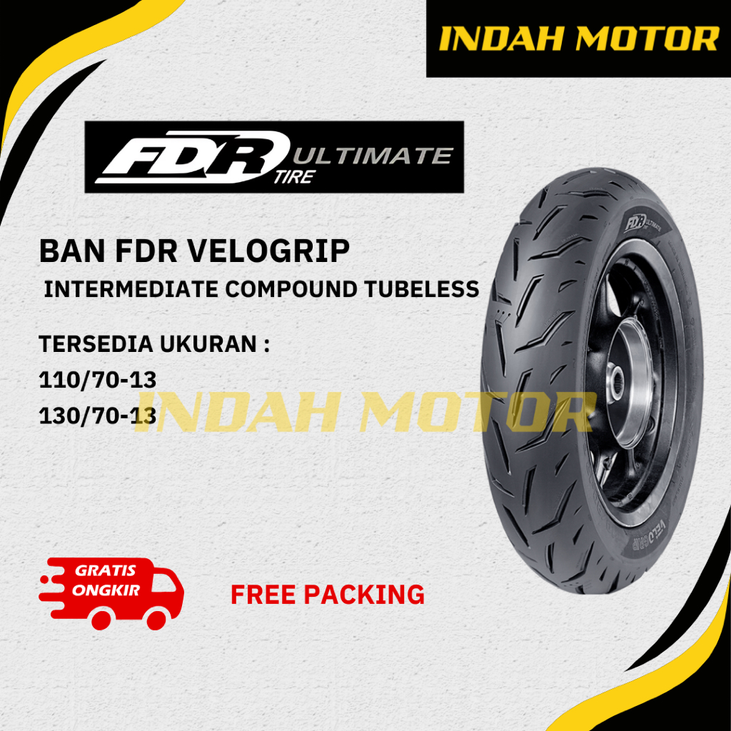 Ban FDR VELOGRIP | Tubeless | 110/70-13 | 130/70-13 | Ban Motor NMax dan Lainnya