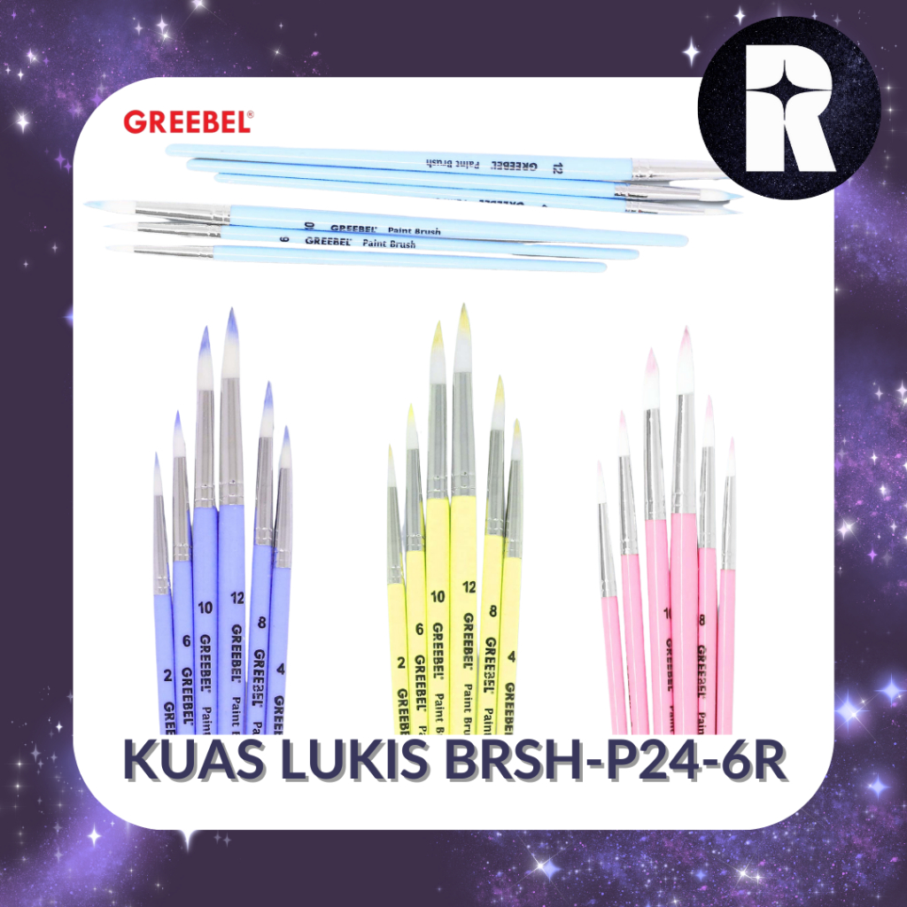 

GREEBEL KUAS LUKIS PAINT BRUSH P24-6R/ KUAS MELUKIS (SET)