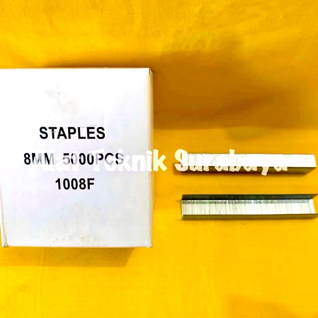 

1 KOTAK = 5000 PCS ISI STAPLES 6 MM ; 8 MM / ISI GUN TRACER TUCKER TACKER TEMBAK NAILER PAKU ANGIN