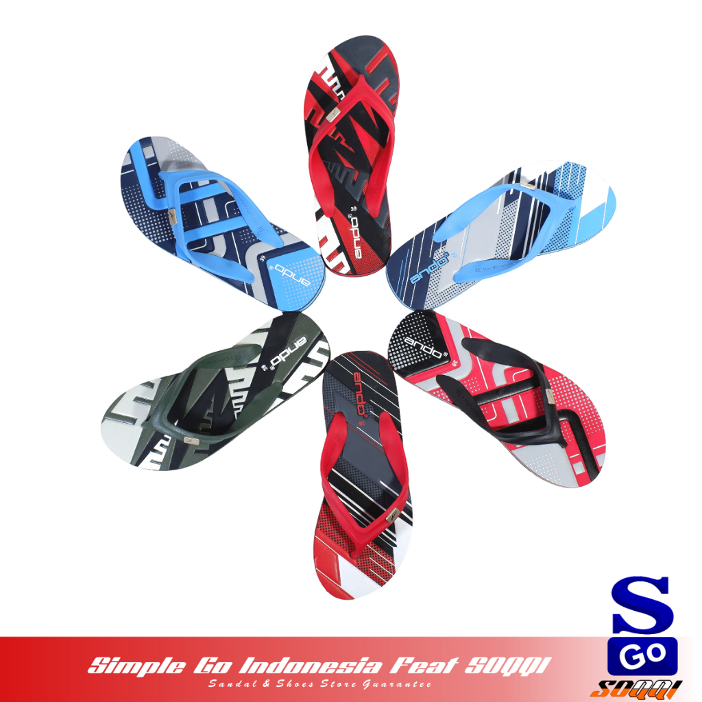 Ando Prima Staria Sendal Japit Karet Pria Original Sandal Distro Cowok Gambar Motif Kekinian 39-42