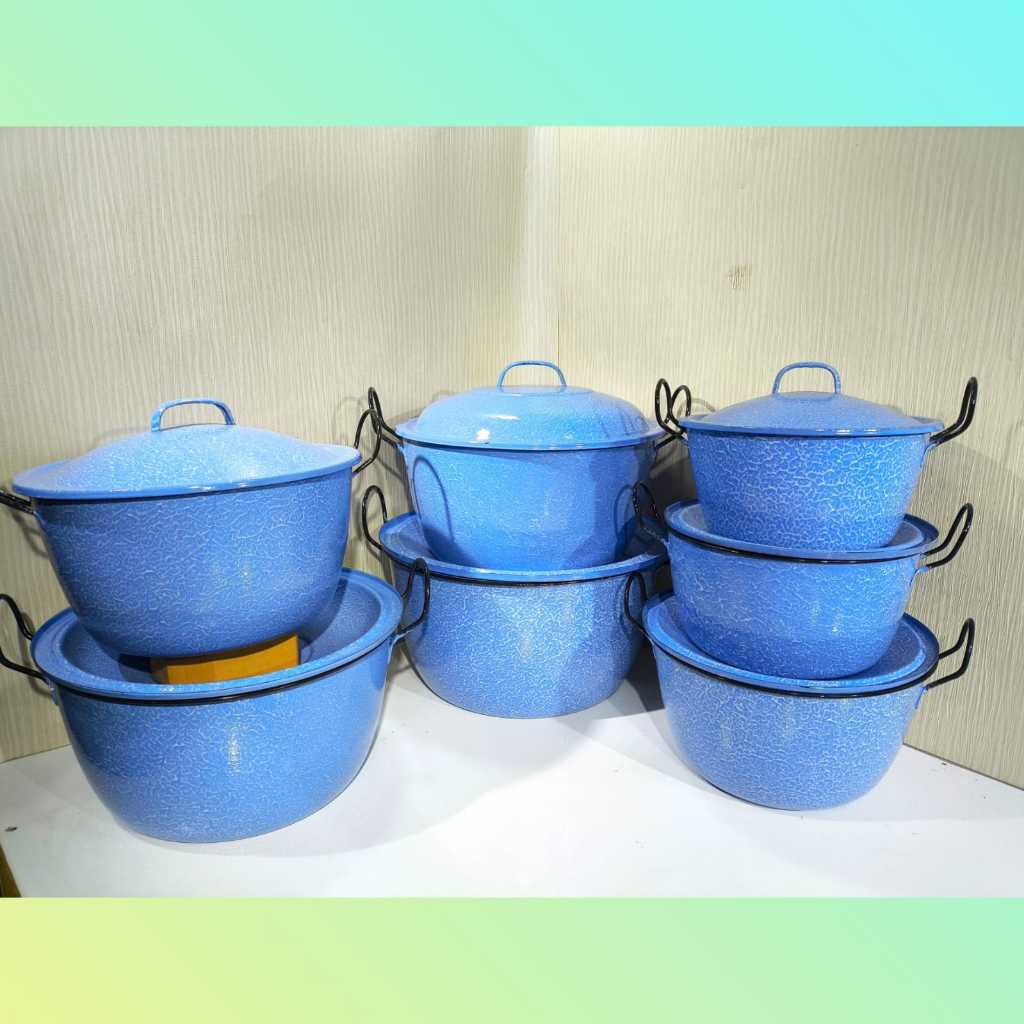 Panci Jumbo Enamel Motif Lurik