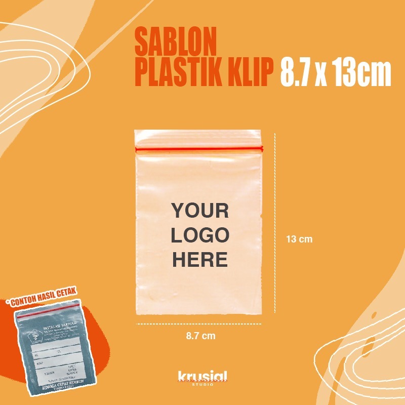 

Custom Sablon Plastik Klip C-tik Bening 8,7x13cm