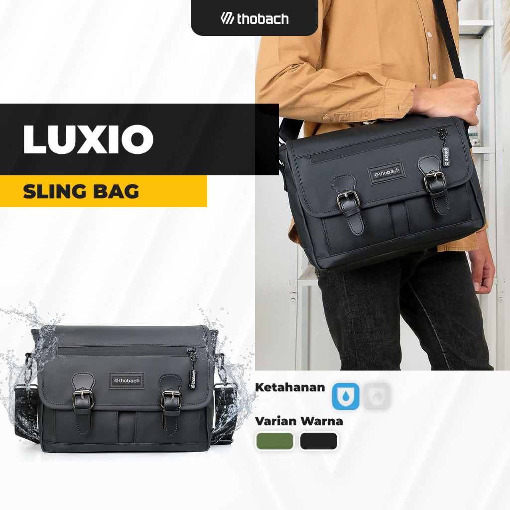 THOBACH-TAS SELEMPANG WATERPROOF LUXIO MESSENGER BAG SLING BAG PRIA MULTIFUNGSI