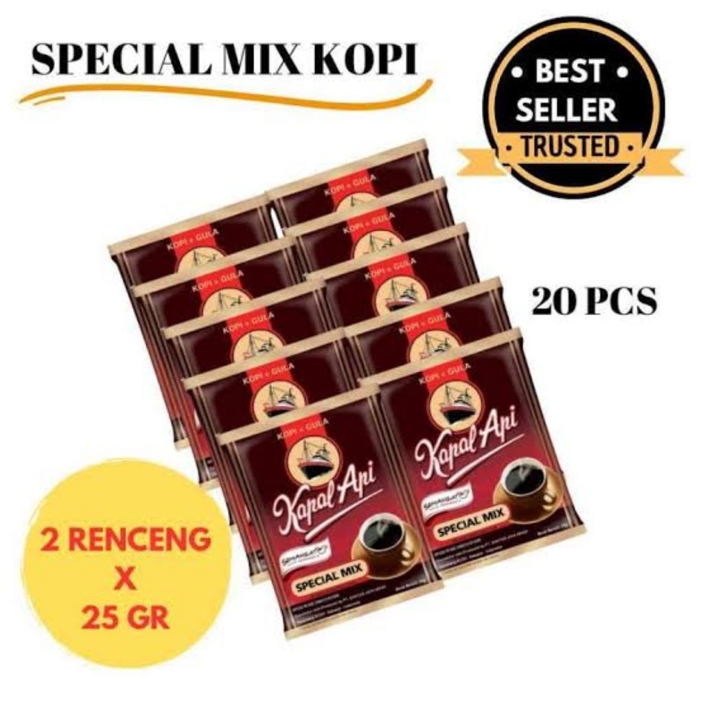 

KOPI KAPAL API + Gula Special Mix 20 Sachet (2 Renceng)