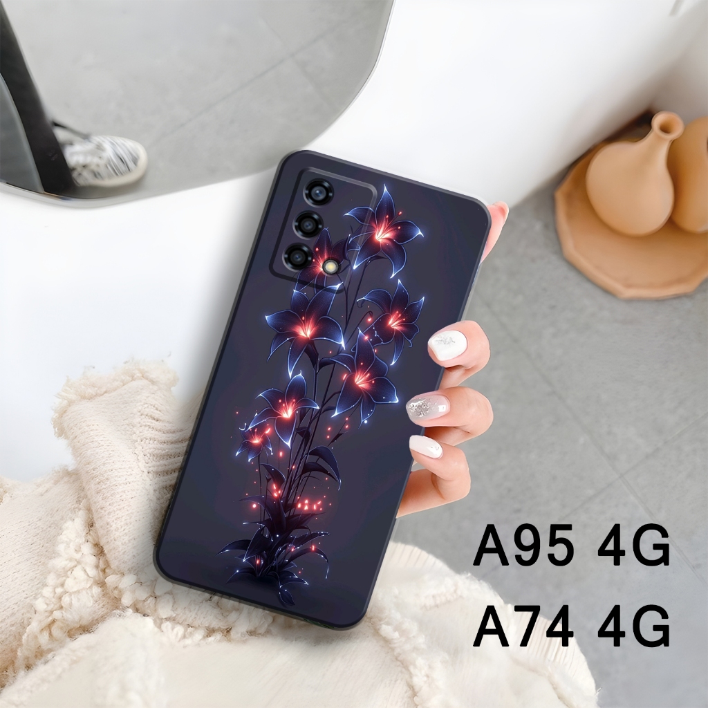 Case HP OPPO A95 / A74 4G - Casing OPPO A95 / A74 4G - Mawcase - Fashion Case FLOWER - Case Cewek - 