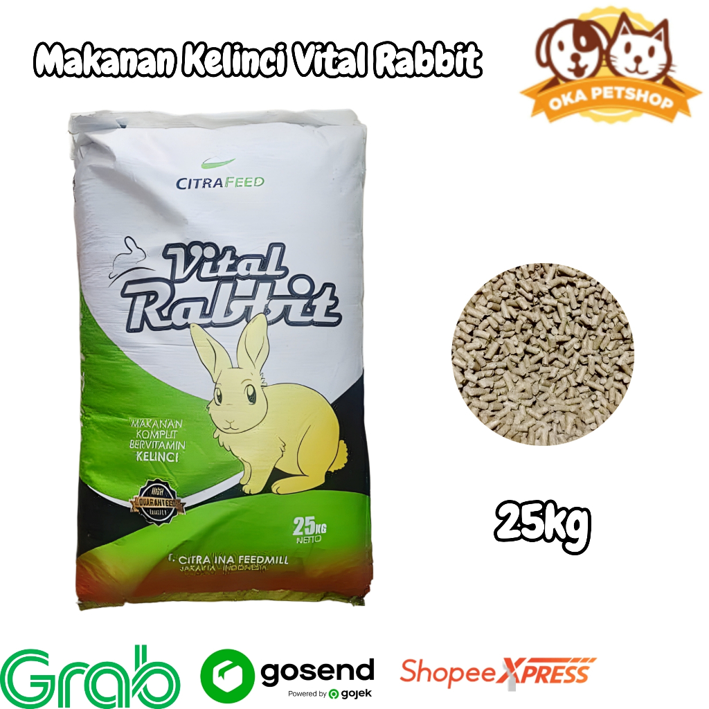 Vital Rabbit 25kg - Pelet Makanan Kelinci Murah