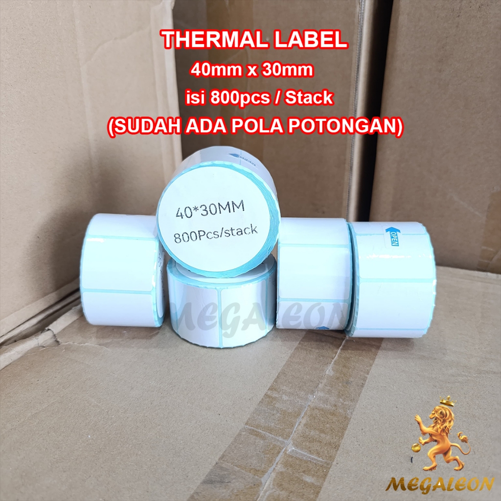 

Label Stiker Thermal 40x30 mm isi 800 pcs WATERPROOF Stiker Label Resi Stiker BARCODE
