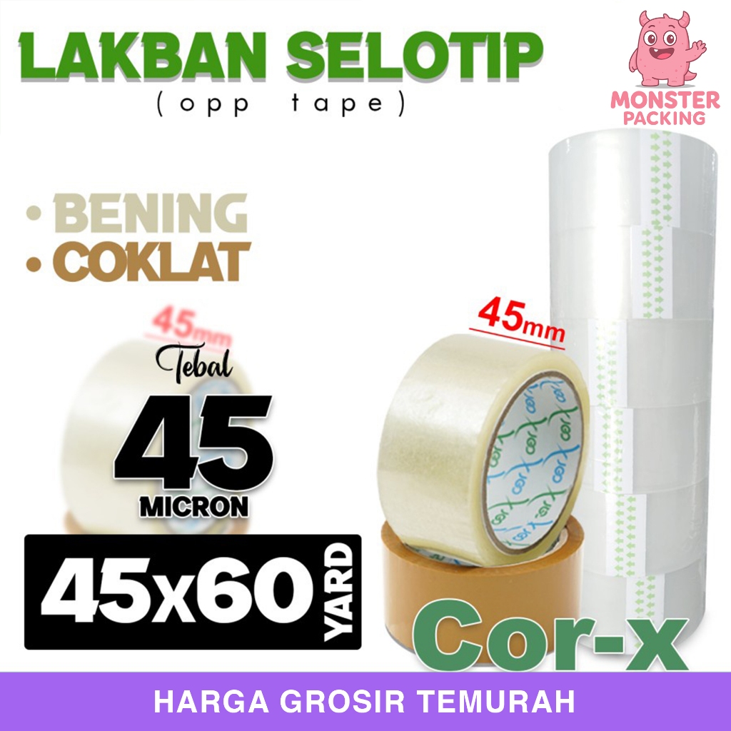 

Lakban 48mm x 60yard Plakban Isolasi OpP TAPE CORTAPE / SELOP