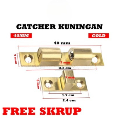 Slot Grendel  Pintu Jepit Udang Kuningan Pengunci Lemari Estetik Multifungsi