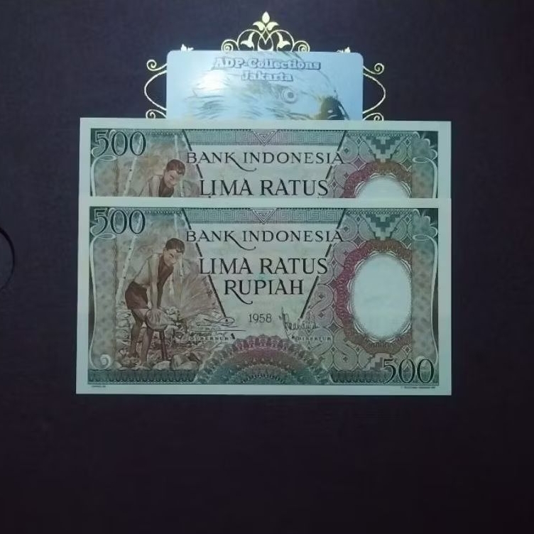 Uang kuno 500 pekerja 1958 UNC