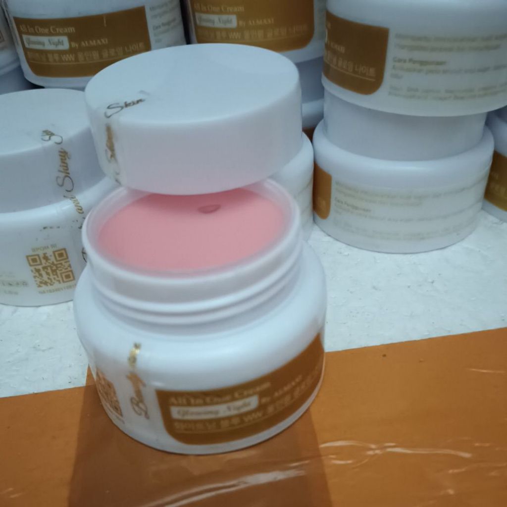 pelicin hijau al maxi glow(terbaru isi pink) acne glow gell night  treatment skincare almaxiglow ter