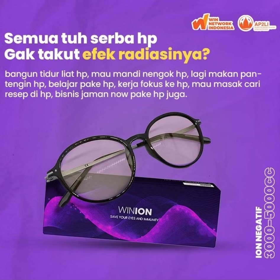 Kacamata Ion Original/Winion Kacamata Terapi Mata Minus