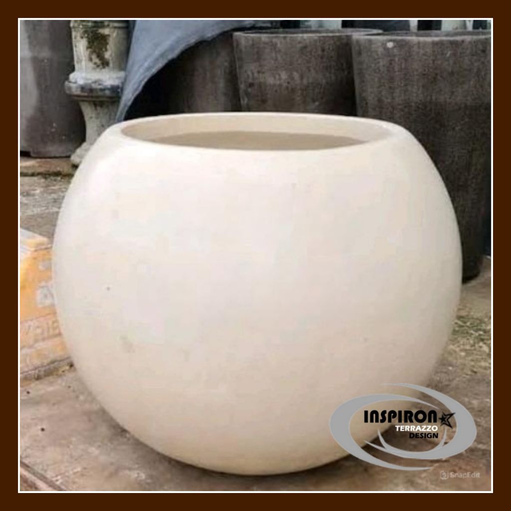 pot bola unik dan termurah berkualitas bahan terrazzo. pot tanaman indoor outdoor pot teraso