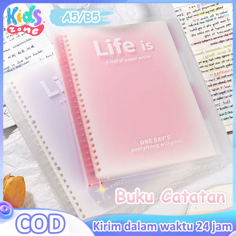 

Buku Binder A5/B5 Notebook Aesthetic Buku Tulis Sekolah Binder Kuliah Lucu Buku Diary Korea Besar Buku Catatan Loose Leaf Notepad Cute Alat Tulis Stationery School Stuff