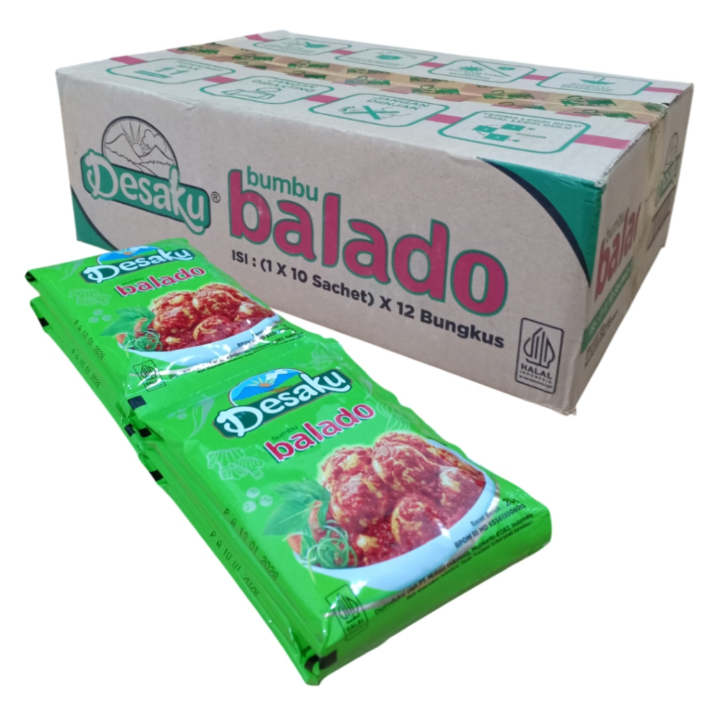 

Desaku Balado 1 Dus 12 Renceng / 120 Saset 20g Bumbu Siap Pakai - Spices, Bubuk Instan