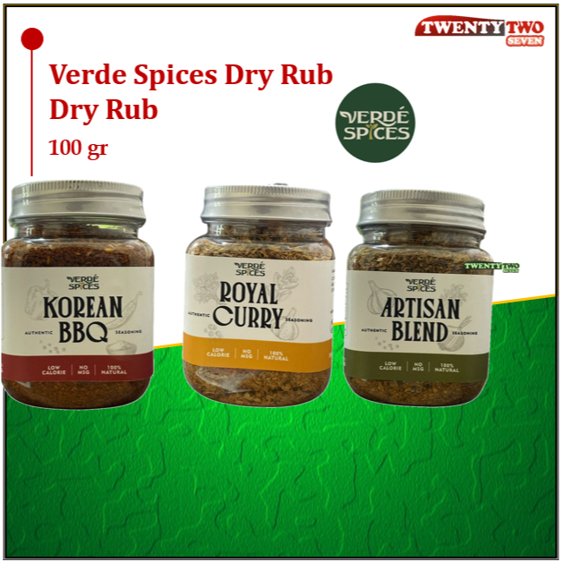 

[6 X]Verde Spices Dry Rub Artisan Blend100 gr Royal Curry100 gr Korean BBQ 100 gr