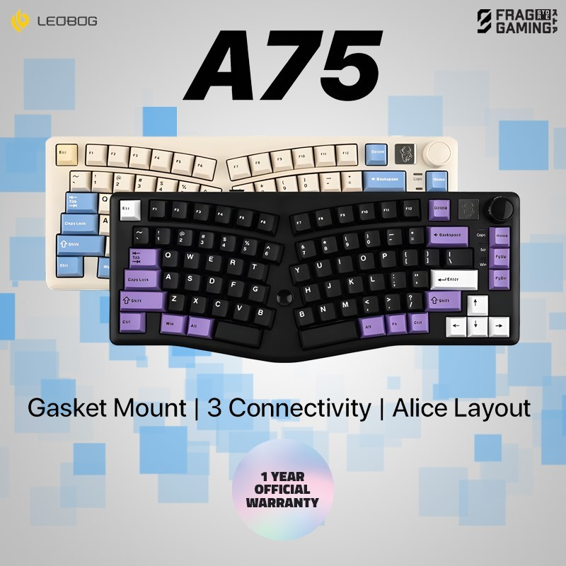 Leobog A75 Tri Mode Connection Alice Knob Layout Barebone Mechanical Keyboard