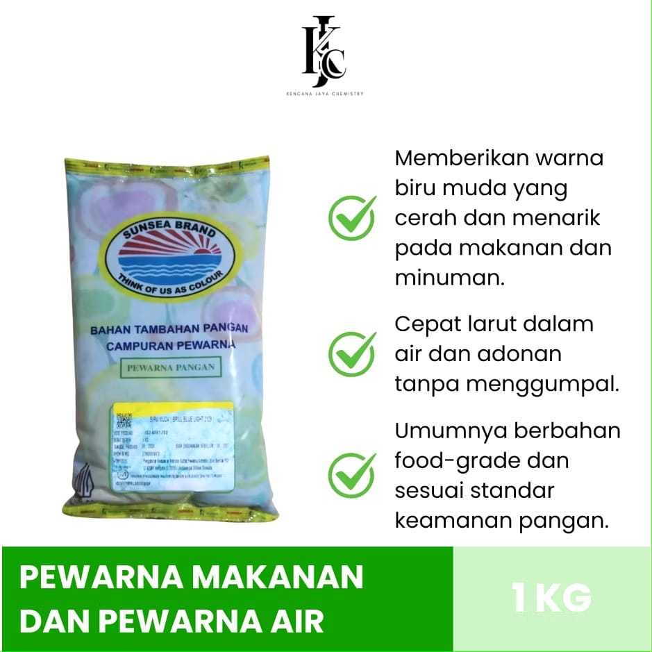 

SUNSEA Brand Pewarna Makanan/Pewarna Air Biru Muda (Brill Blue Light) 1kg