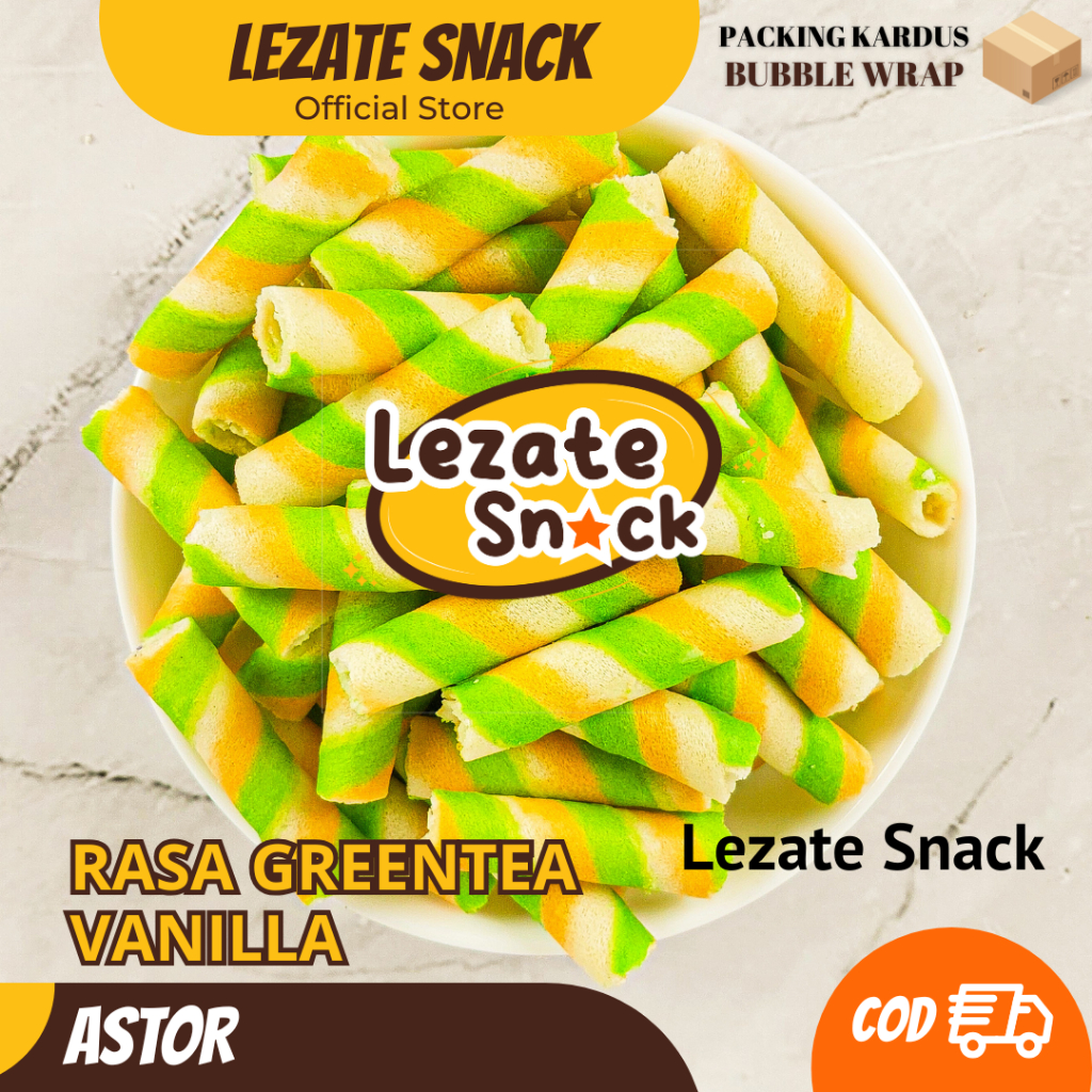 

Astor Mini Greentea Vanilla 500gr Kiloan Murah Enak Manis Renyah / Wafer Roll Kiloan Greentea Vanila Astor Kiloan Barcelona / Wafer Rolls Coklat Blackforest Vanila Lezate Snack