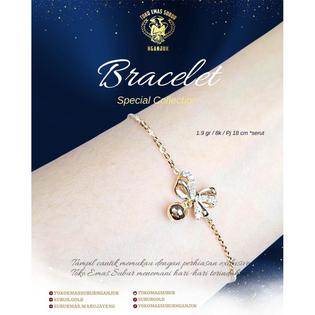 Gelang serut model pita 8k