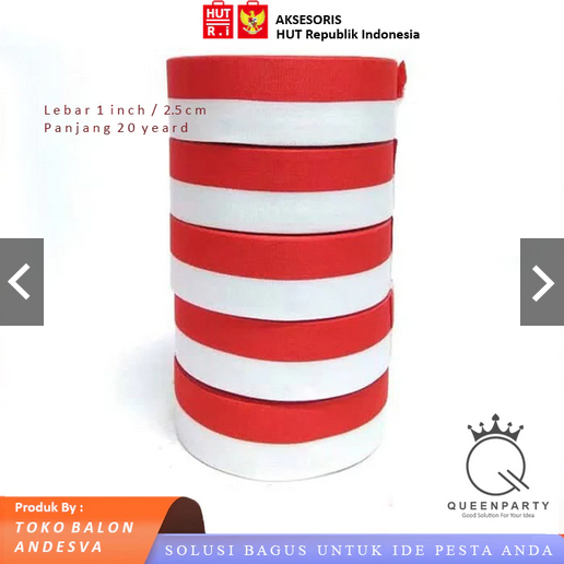 

Pita satin merah putih 1 inci / hiasan 17 agustus / HUT RI / pita kain merah putih