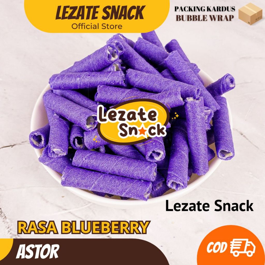 

Astor Mini Blueberry 500gr Kiloan Murah Enak Manis Renyah / Wafer Roll Kiloan Blue beri Astor Kiloan Barcelona / Wafer Rolls Coklat Greentea Vanila Lezate Snack