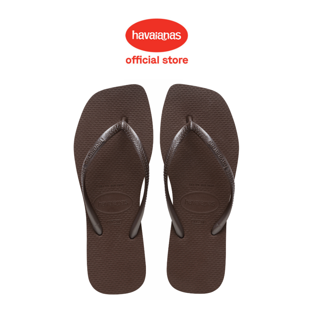 Havaianas Slim Square Dark Brown - Sandal Wanita