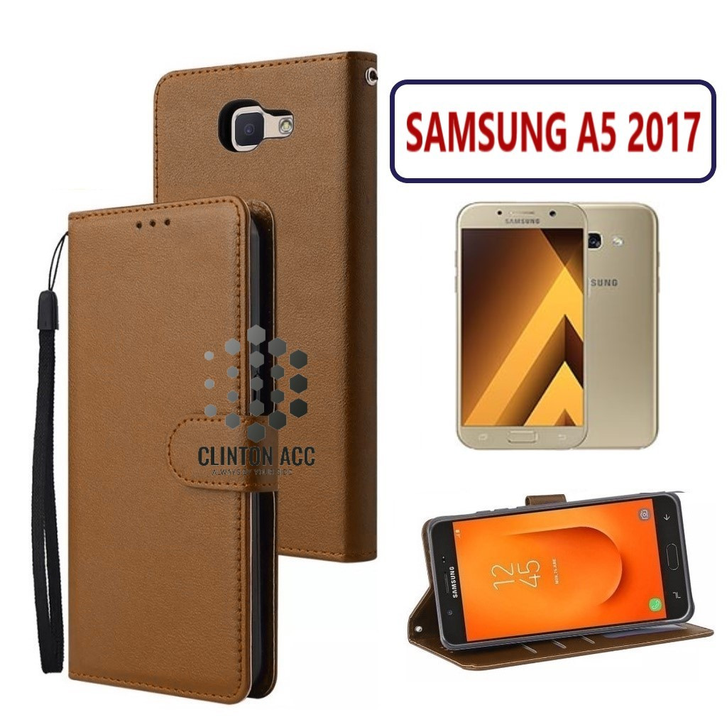 CASE HP SAMSUNG A5 2017 FLIP WALLET LEATHER DOMPET KULIT SOFTCASE PREMIUM FLIP COVER SARUNG BUKA TUT