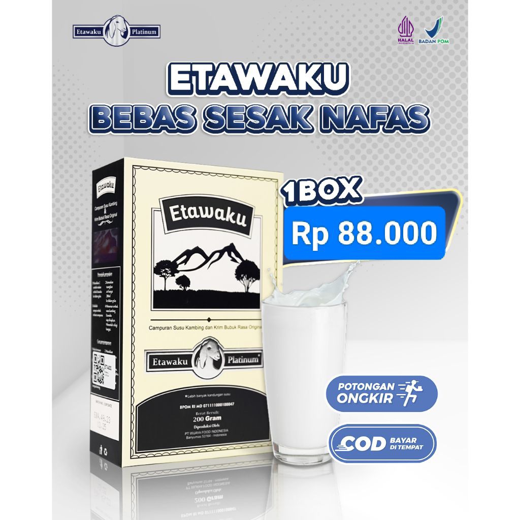 

Etawa Platinum 1 Box Susu kambing Etawa murni Rendah Gula Tinggi Kalsium Menjaga Kesehatan Paru-paru