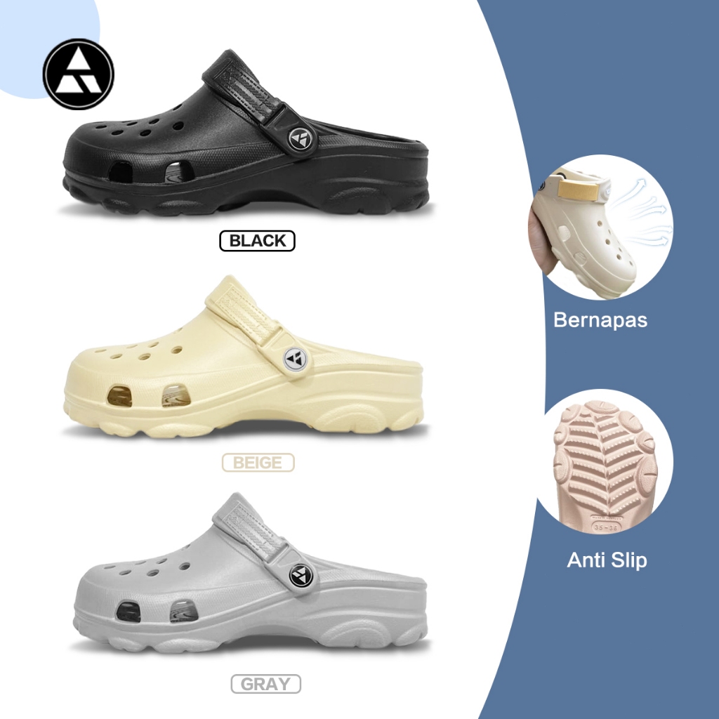 Derta Sandal Pria Dewasa Sepatu Baim Classic Clog Sandal Nyaman Import Size 39-44 Unisex Kodok