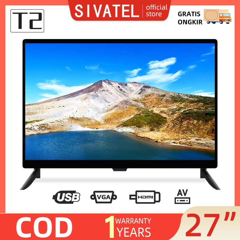 SIVATEL LED TV 27 inch Digital TV DVB-T2 Monitor PC Televisi