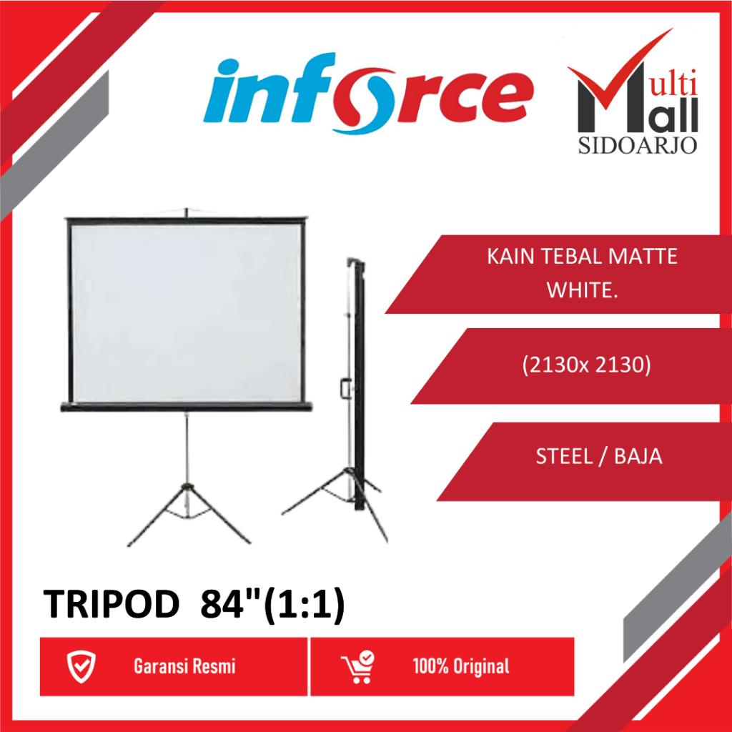 Inforce Tripod Screen Projector 84 1:1 / Layar Proyektor Inforce