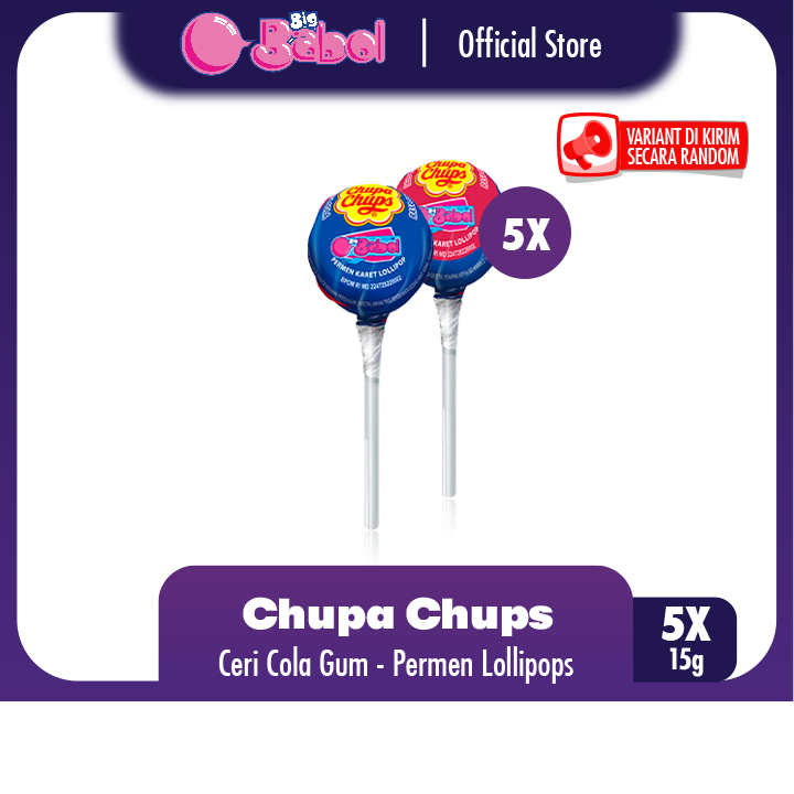 

Chupa Chups Big Babol Gum Cherry Cola Filled (5 Pcs)