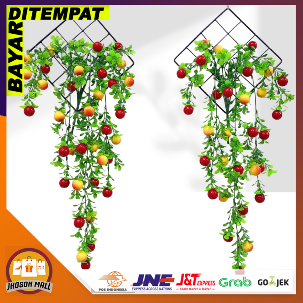 JM Tanaman Hias Gantung Buah buahan Plastik Bunga Artificial Pohon Rambat Ornamen Hiasan Dekorasi Ru
