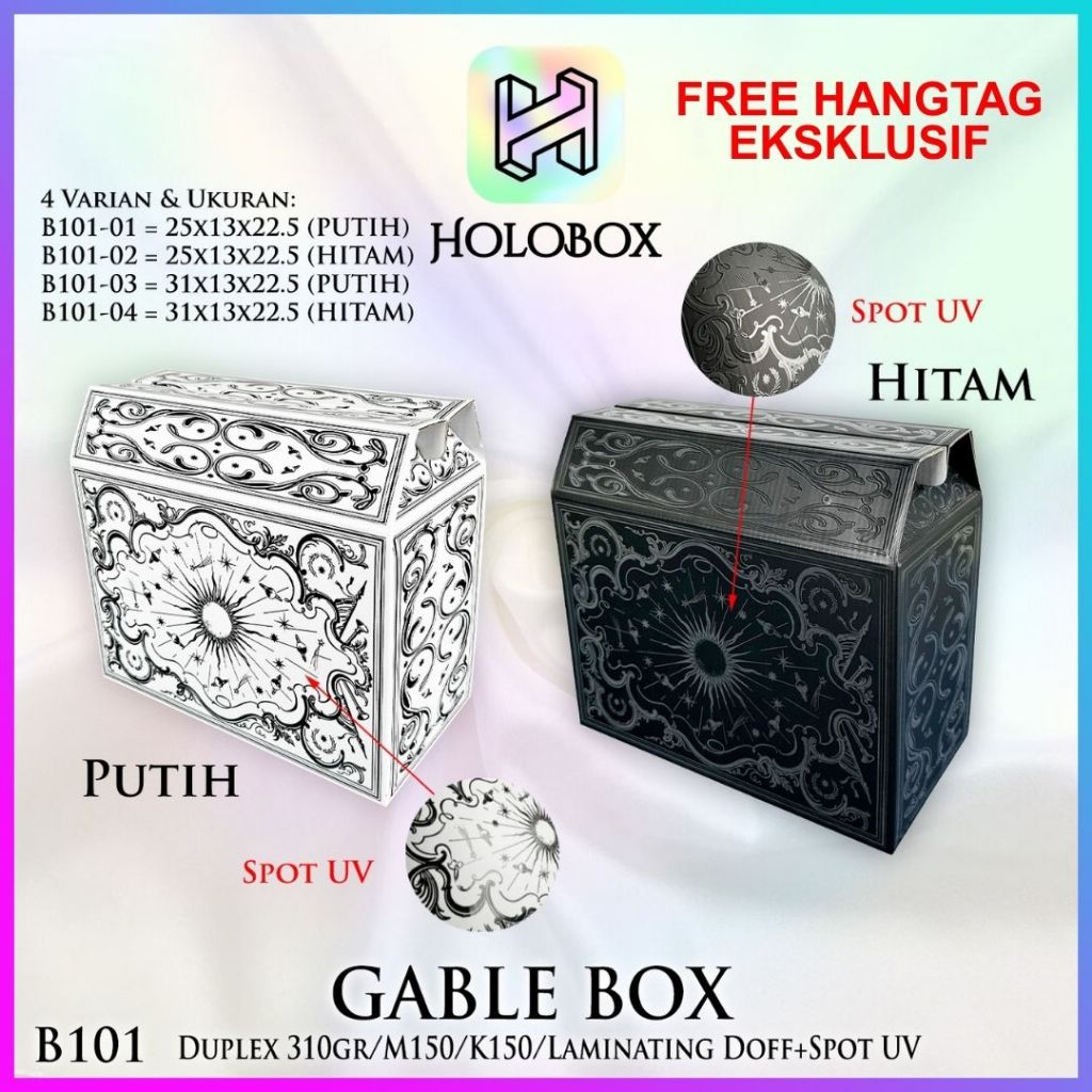 

Box Hampers Kado / Gable Box / Gift Ulang Tahun / Dus Tenteng / Uk.25x13x22.5 / B101