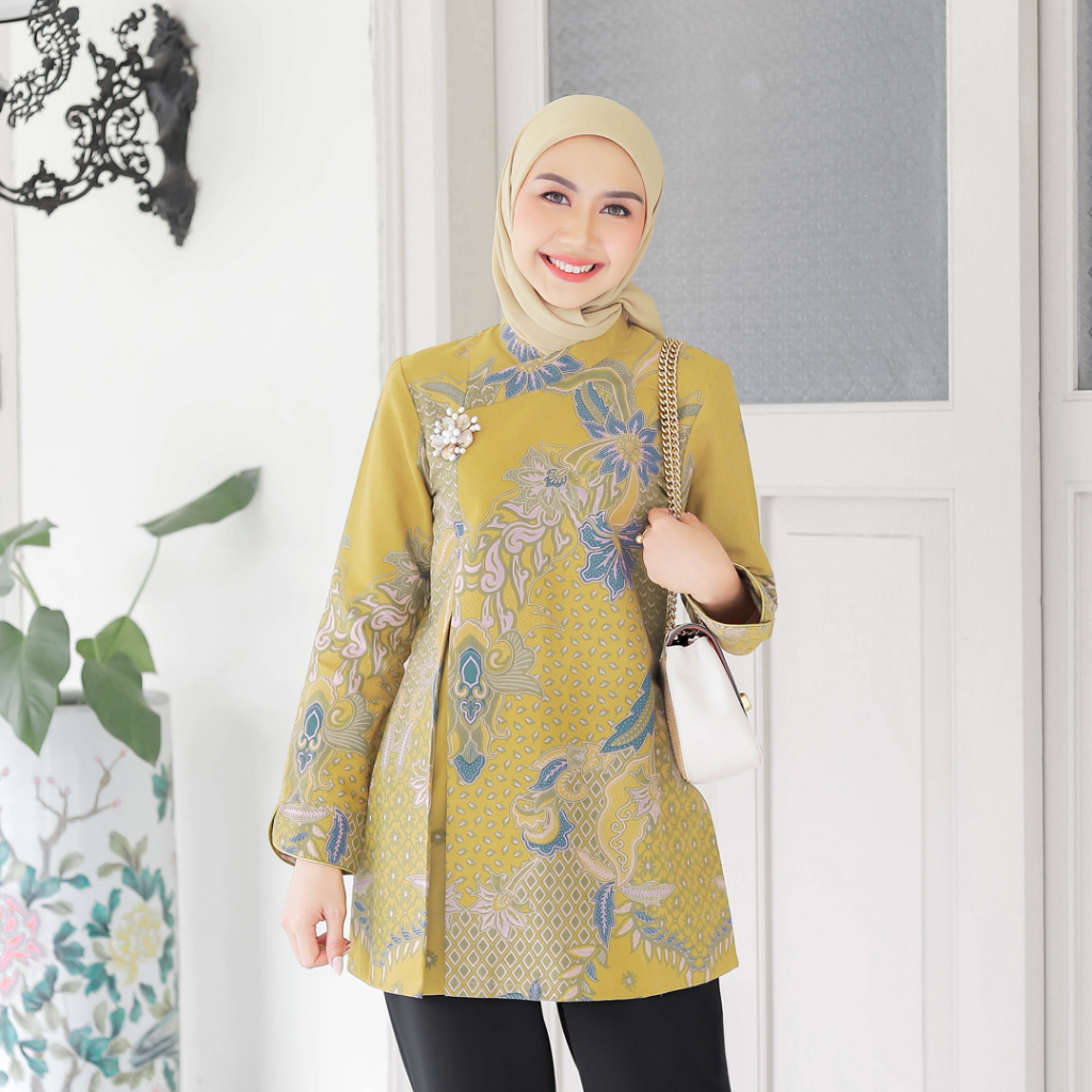 DISKON KALINA TUNIK BATIK WANITA MODERN BATIK KERJA KANTOR WANITA