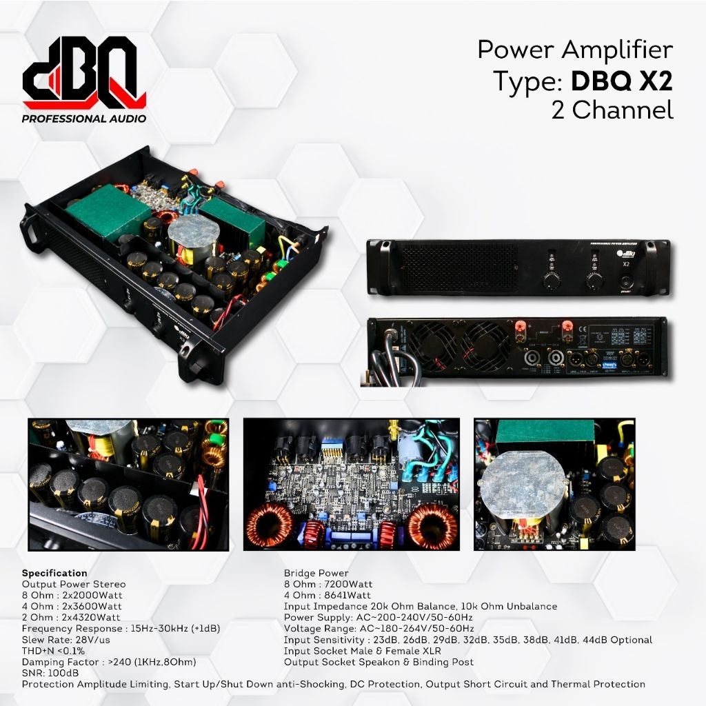 Power Amplifier DBQ X2 / Power 2Chnel / Power Clas D