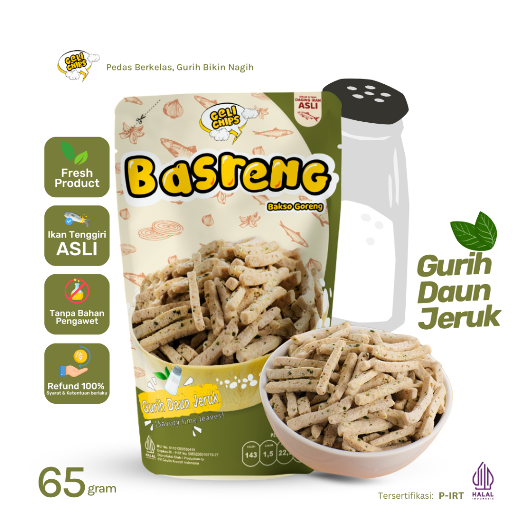 

GELICHIPS - Bakso Goreng (BASRENG) Original Daun Jeruk 65gr