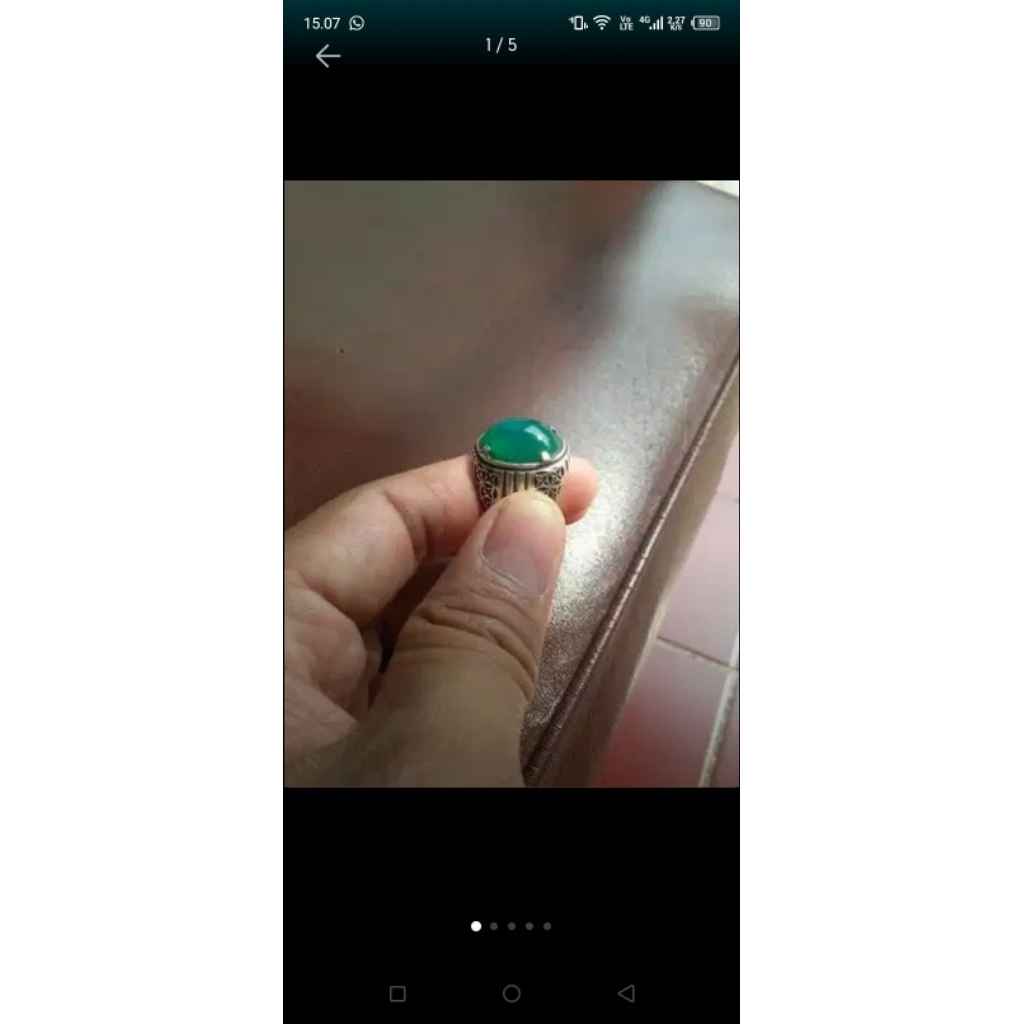 Bacan Kristal Ring Perak